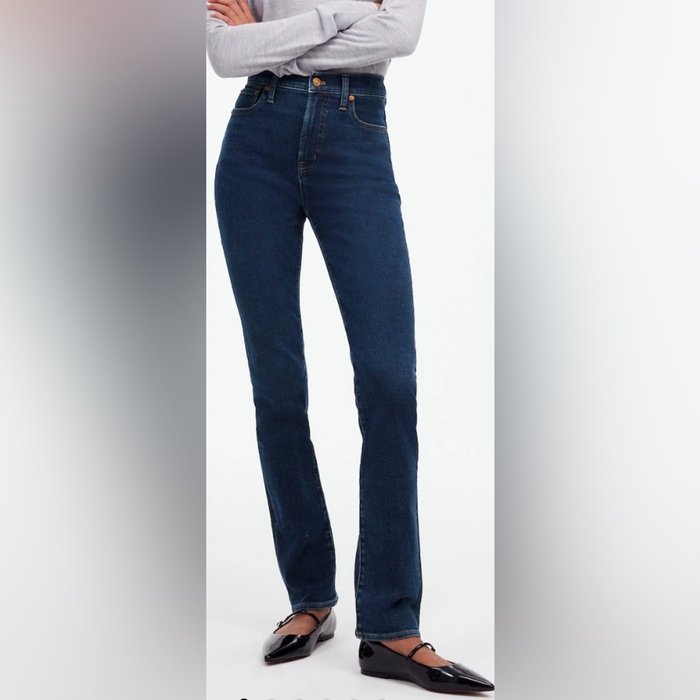 Madewell Dark Indigo High-Rise Straight Leg Jeans